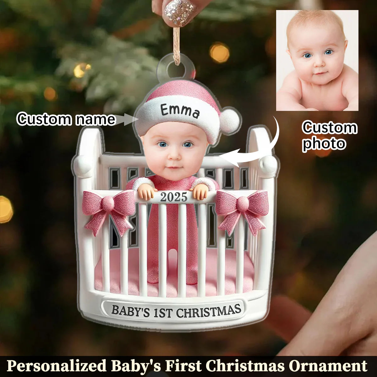 Baby First Christmas | Personalized 1-Side Acrylic Ornament