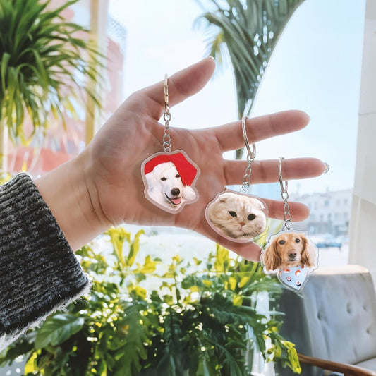 Personalized photos, acrylic keychains for dogs and cats, customized keychains, backpacks, pendants, gifts