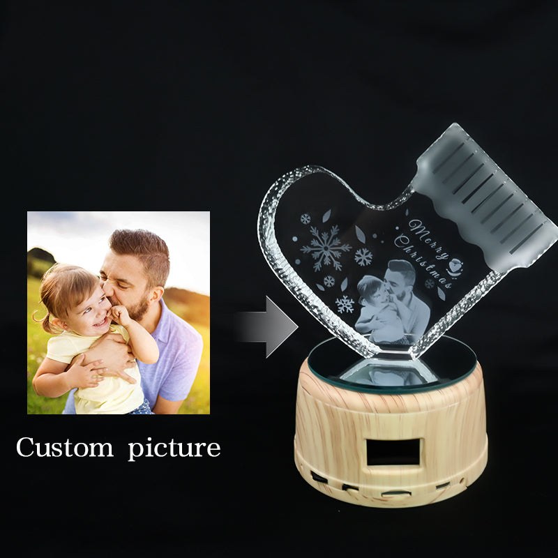 Romantic Custom 3D Crystal Bluetooth Speaker Light