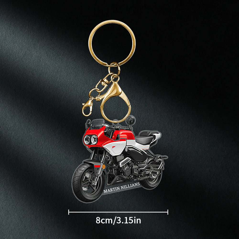 Personalized acrylic motorcycle keychain