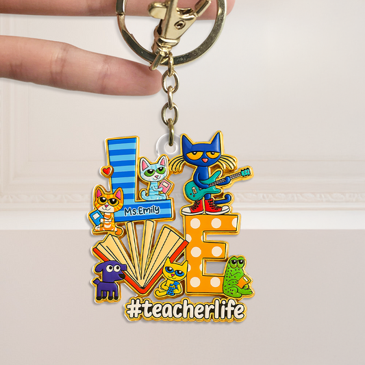 Love Teacher Keychain - Personalized Gifts For Teacher