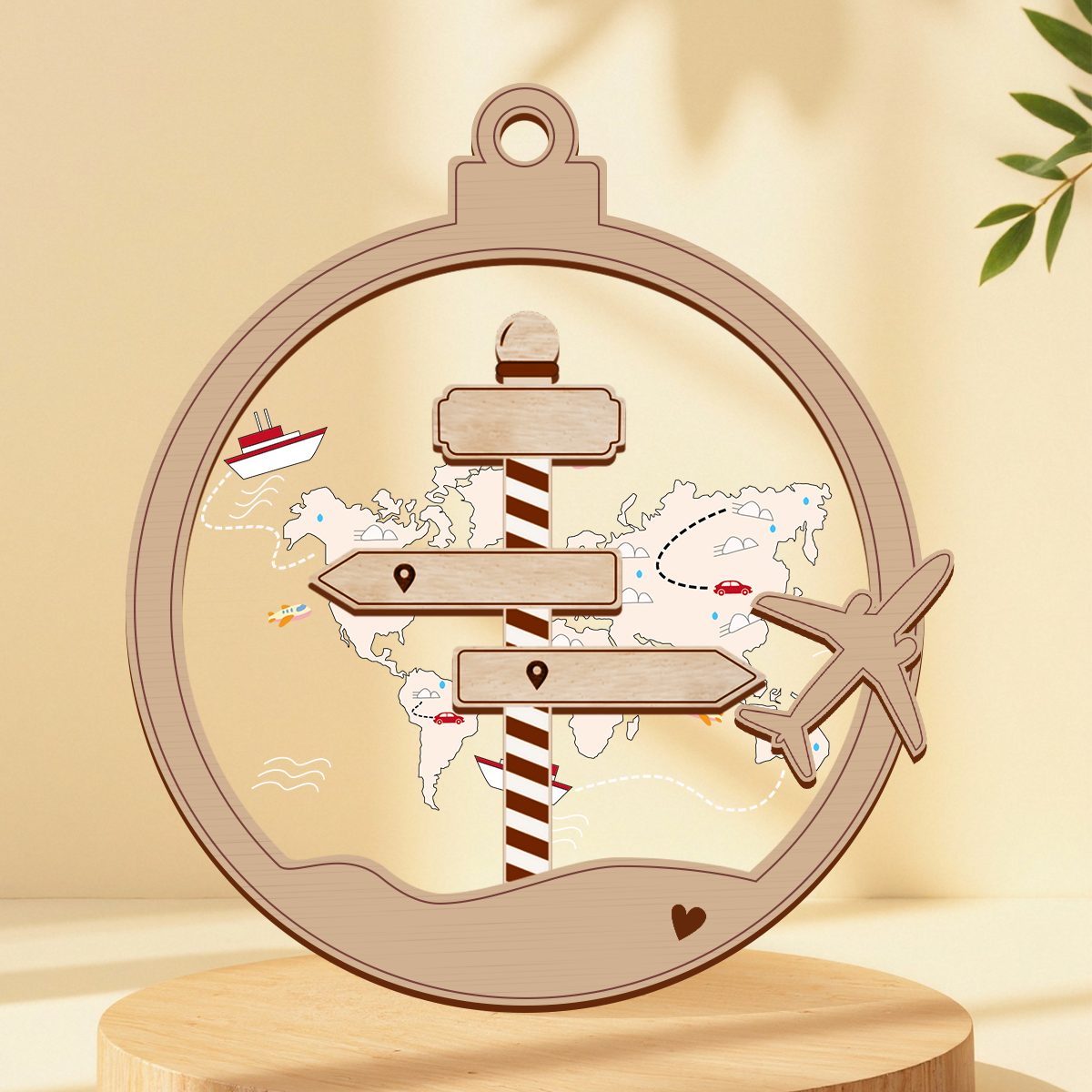 Personalized New Adventure Couple Traveler Christmas, Personalized Travel Acrylic Ornament