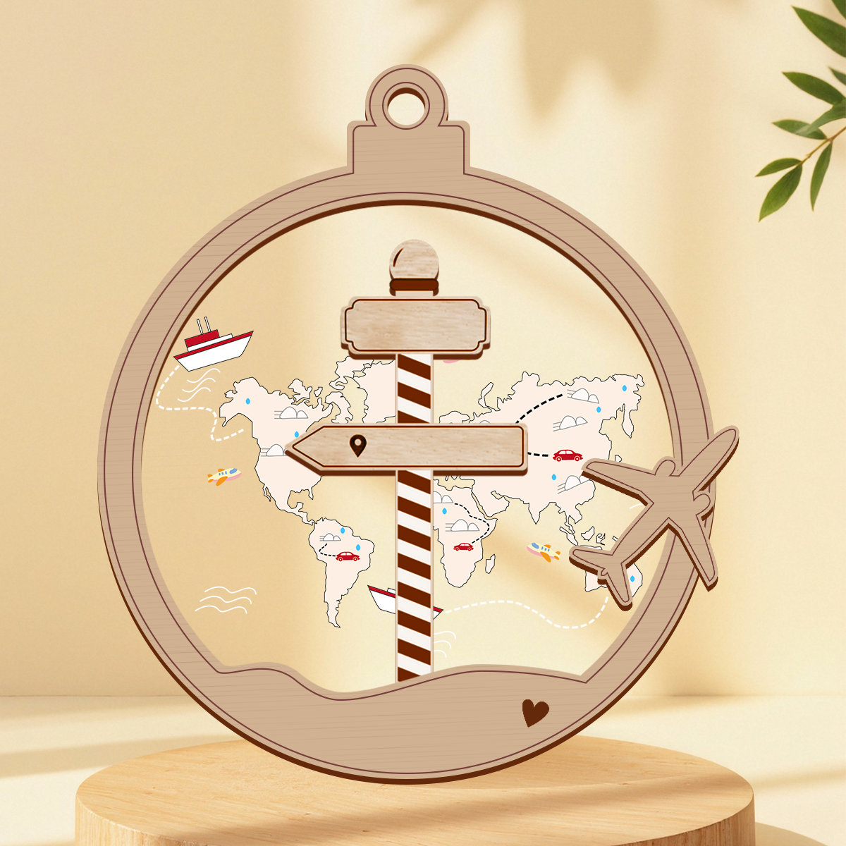 Personalized New Adventure Couple Traveler Christmas, Personalized Travel Acrylic Ornament