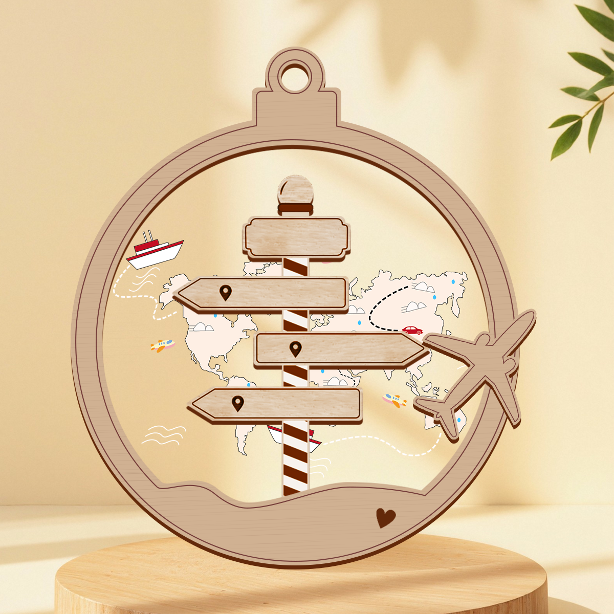 Personalized New Adventure Couple Traveler Christmas, Personalized Travel Acrylic Ornament