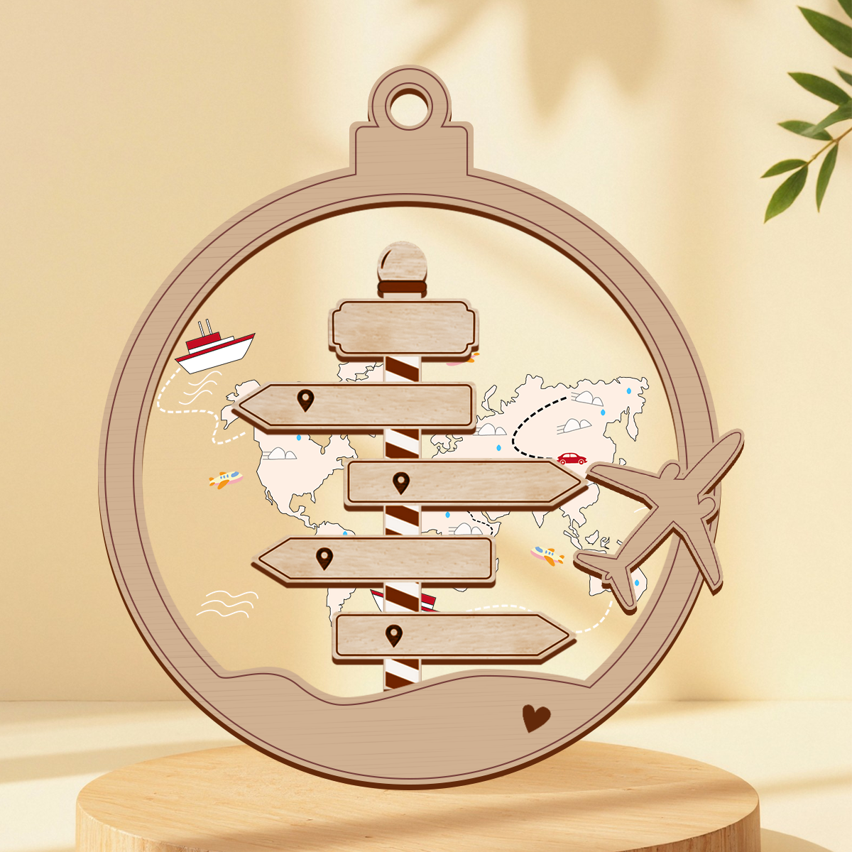 Personalized New Adventure Couple Traveler Christmas, Personalized Travel Acrylic Ornament