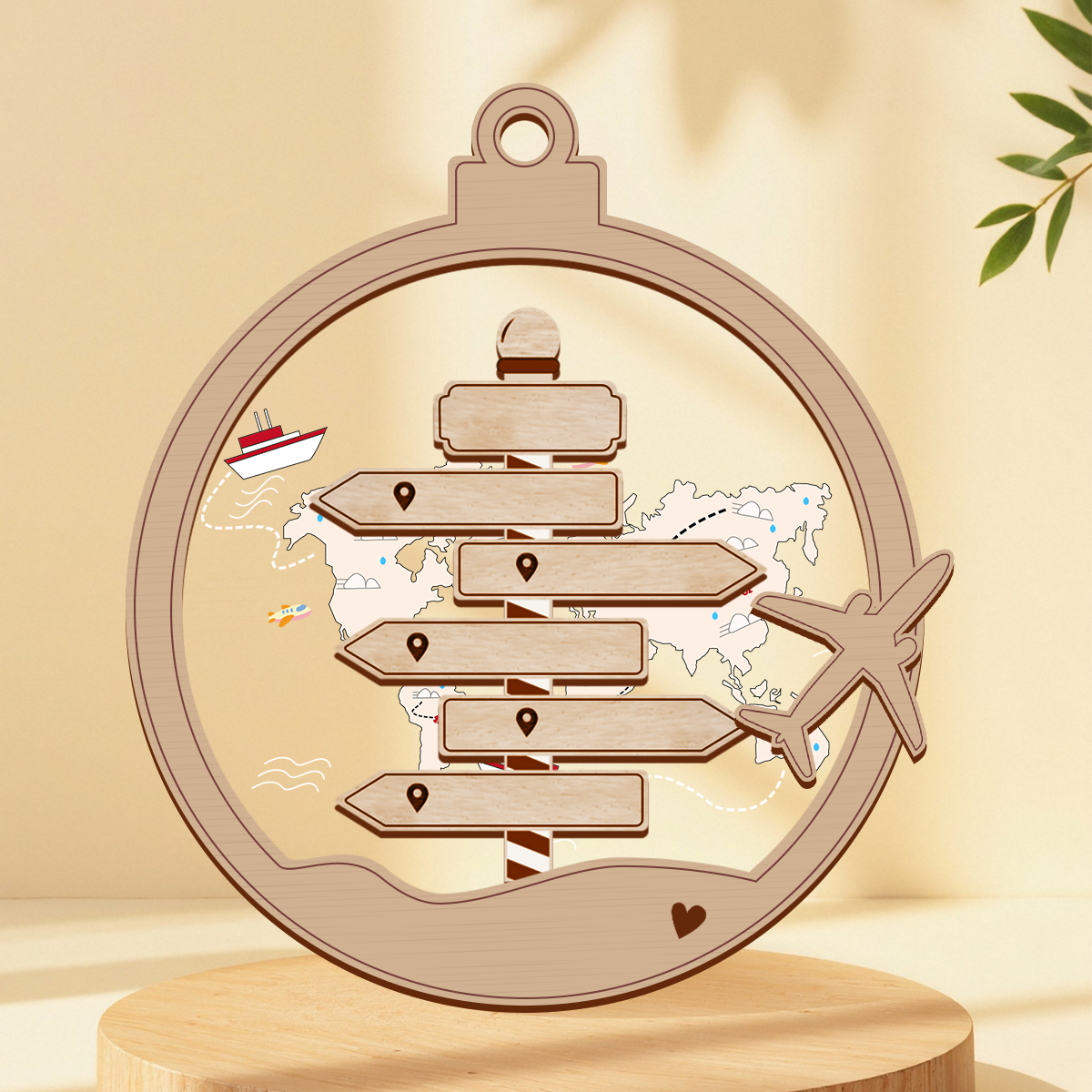 Personalized New Adventure Couple Traveler Christmas, Personalized Travel Acrylic Ornament