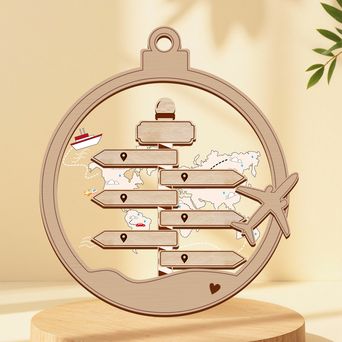 Personalized New Adventure Couple Traveler Christmas, Personalized Travel Acrylic Ornament