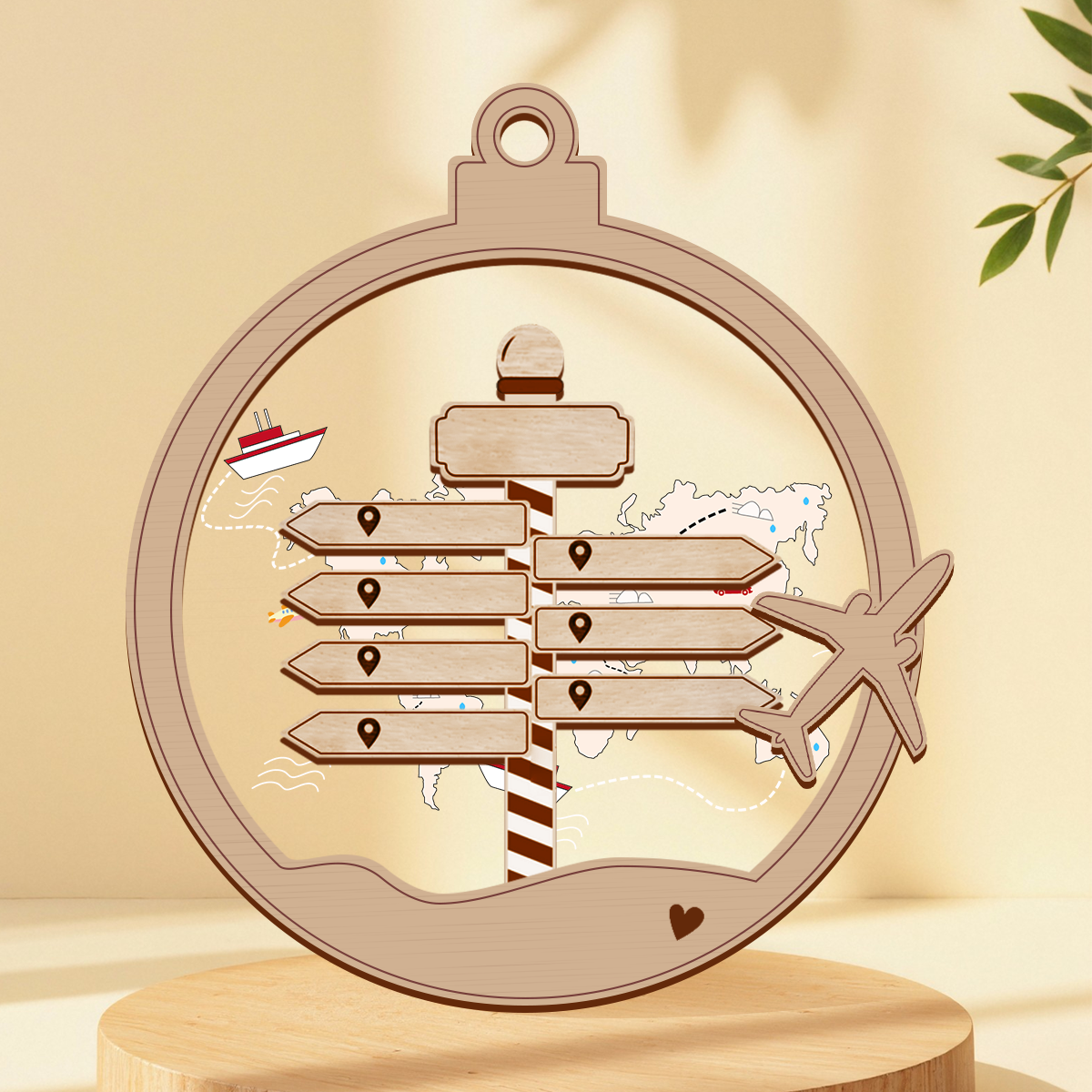 Personalized New Adventure Couple Traveler Christmas, Personalized Travel Acrylic Ornament