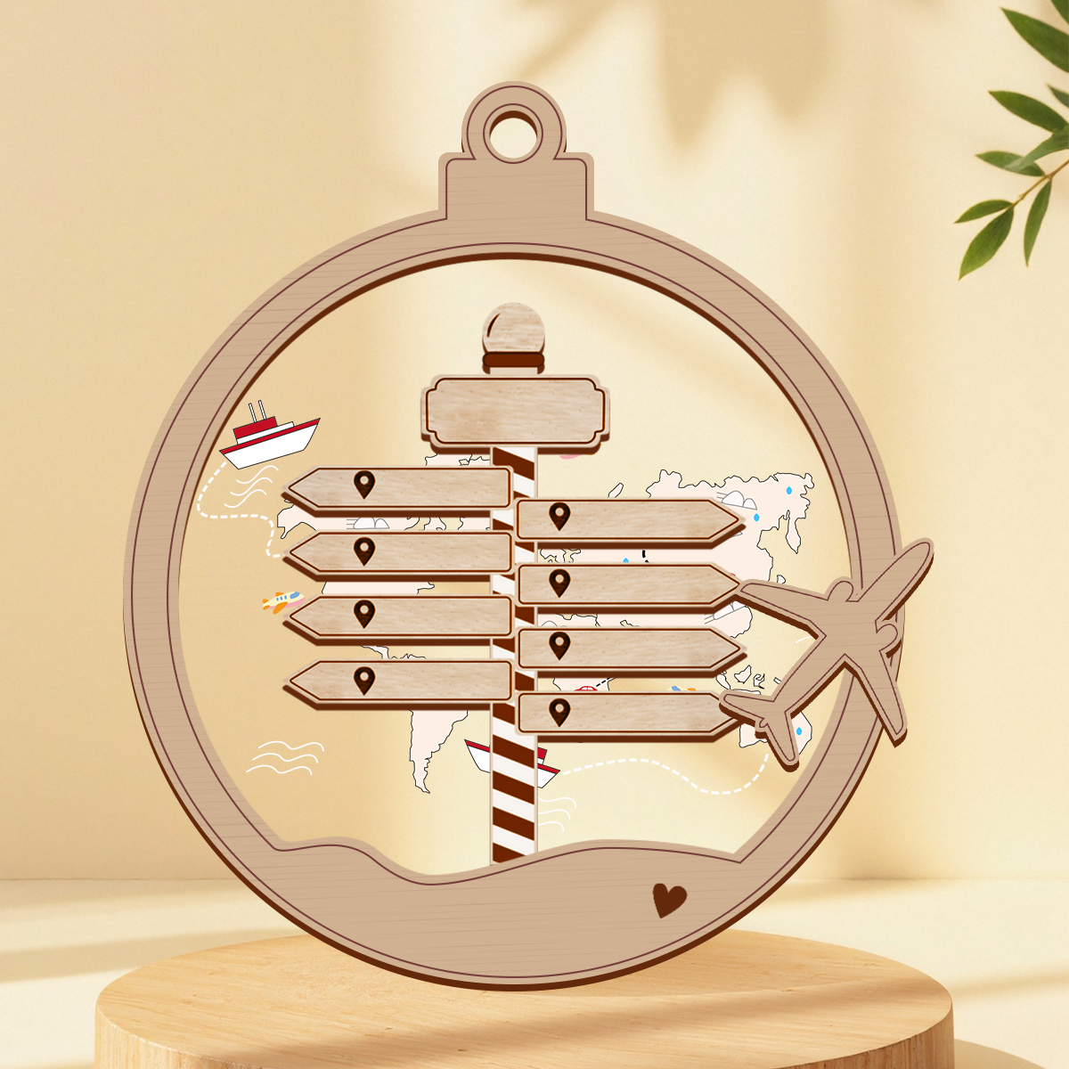 Personalized New Adventure Couple Traveler Christmas, Personalized Travel Acrylic Ornament