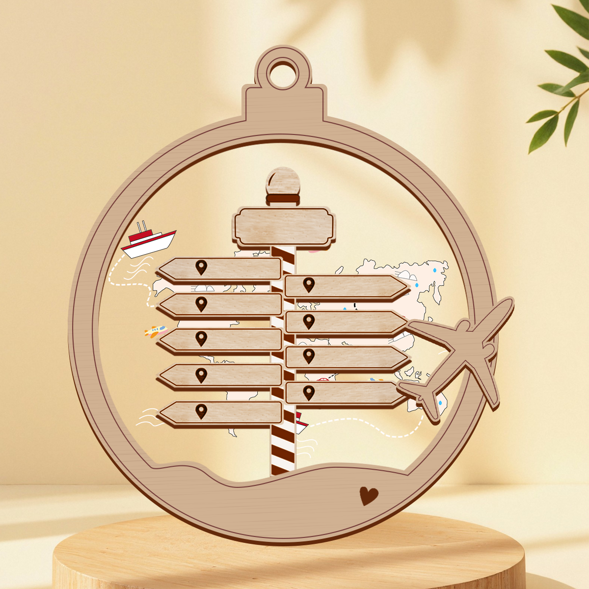 Personalized New Adventure Couple Traveler Christmas, Personalized Travel Acrylic Ornament