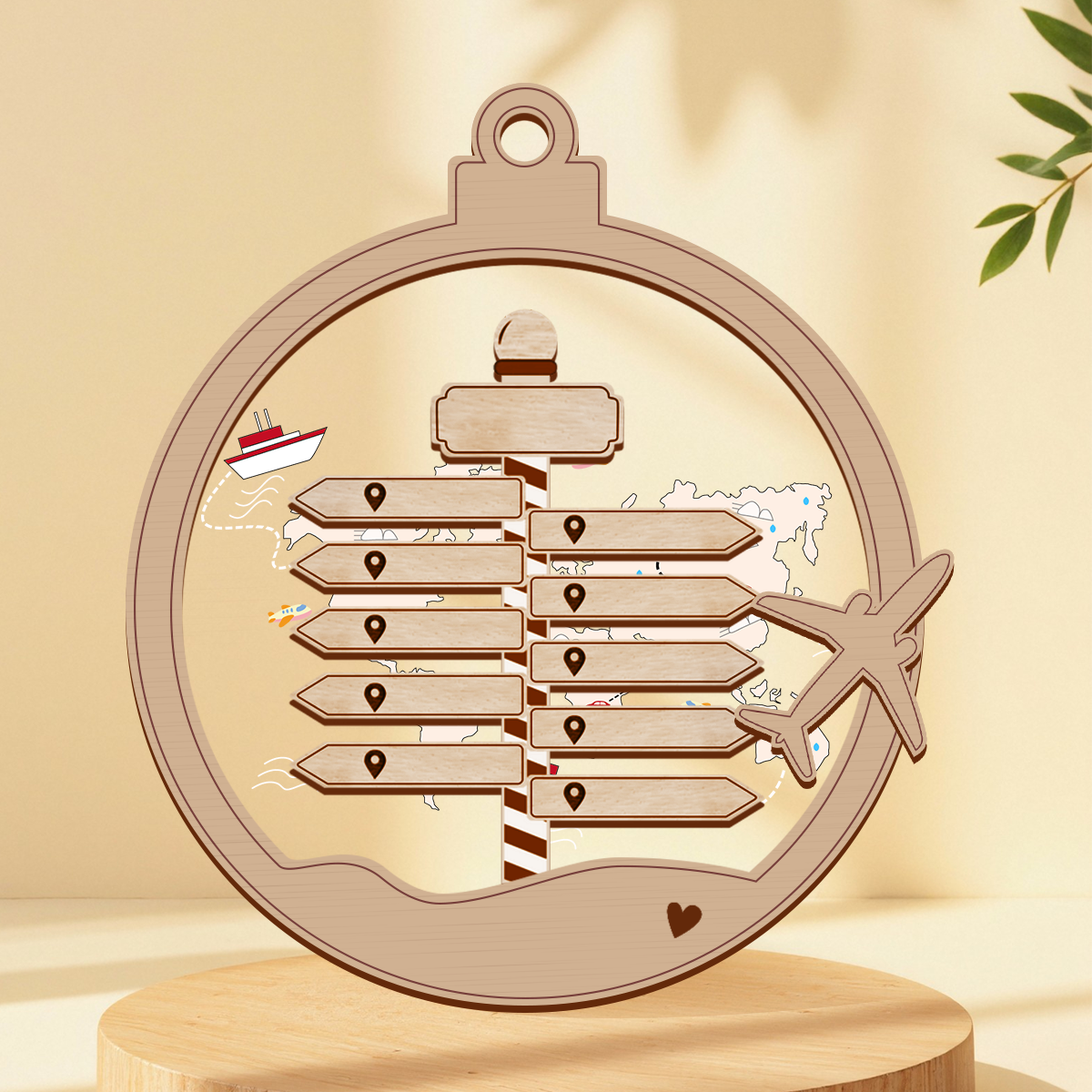 Personalized New Adventure Couple Traveler Christmas, Personalized Travel Acrylic Ornament