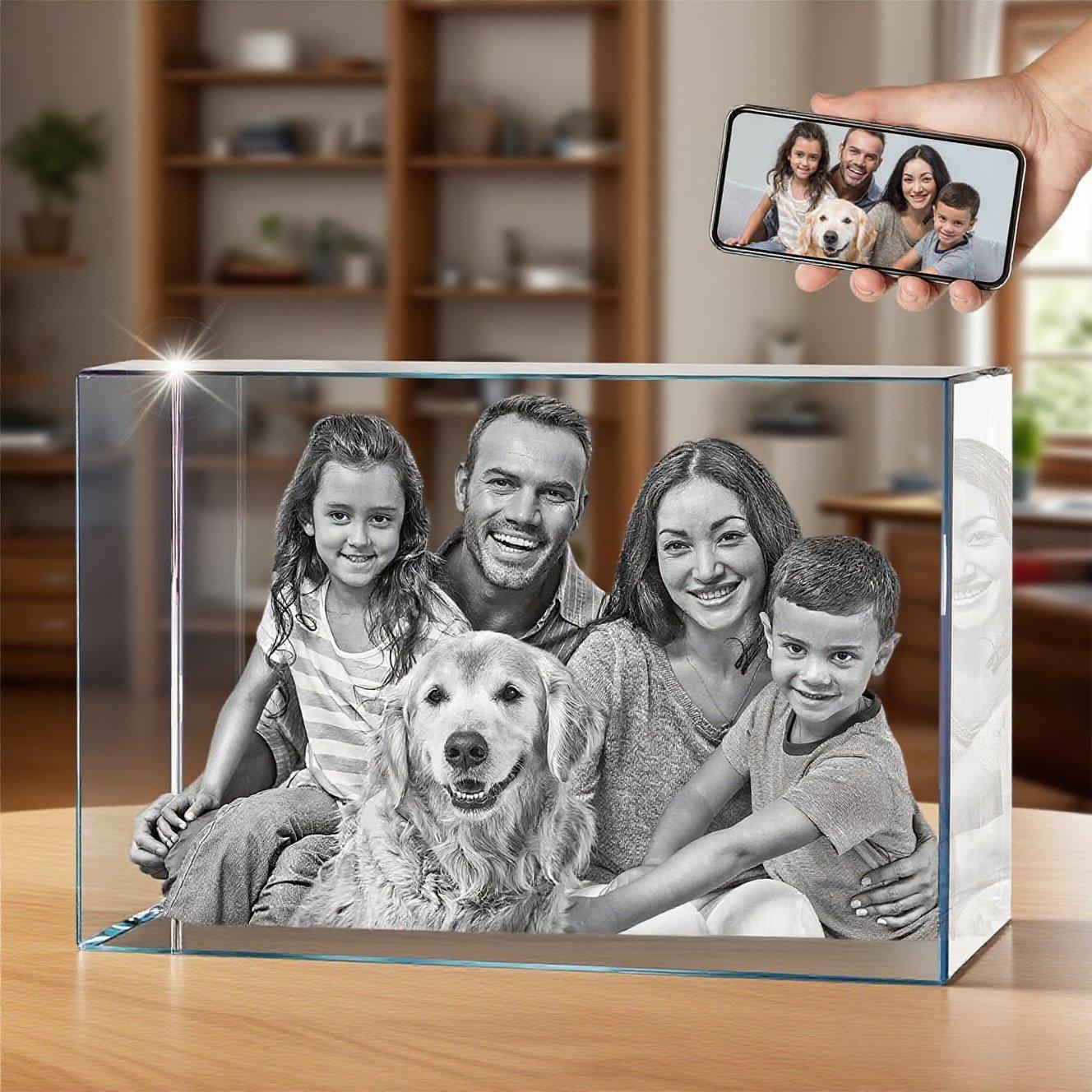 Personalized 3D holographic photo etching crystal internal carving: birthday, wedding gift, commemoration, Mother's Day, Valentine's Day, Christmas