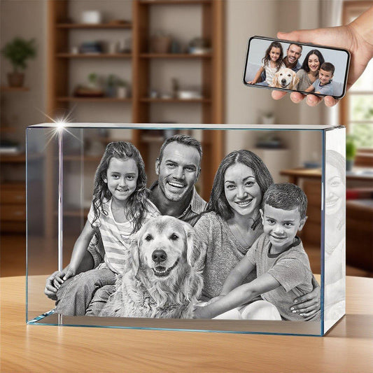 Personalized 3D holographic photo etching crystal internal carving: birthday, wedding gift, commemoration, Mother's Day, Valentine's Day, Christmas