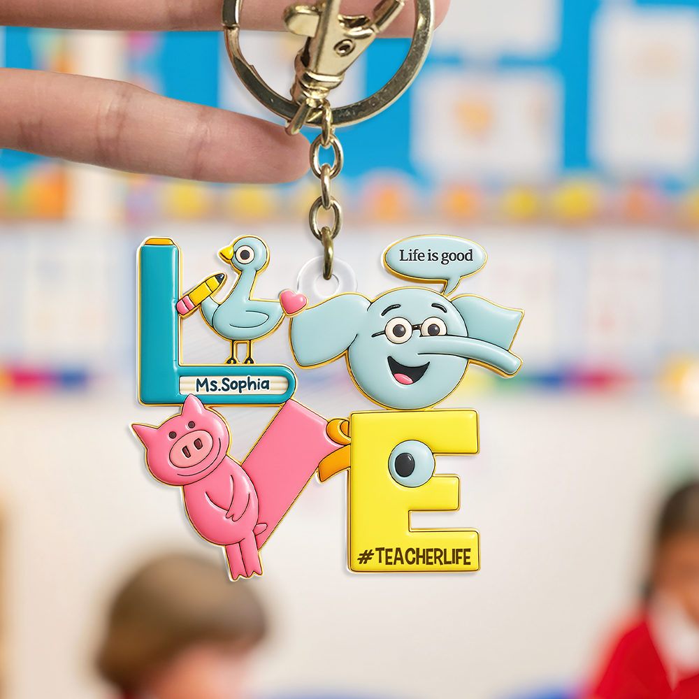 Love Teacher Keychain - Personalized Gifts For Teacher