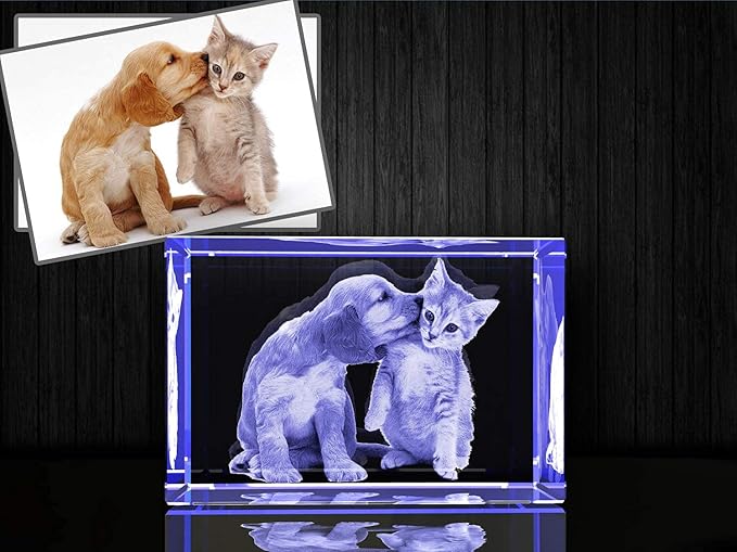 Personalized 3D holographic photo etching crystal internal carving: birthday, wedding gift, commemoration, Mother's Day, Valentine's Day, Christmas