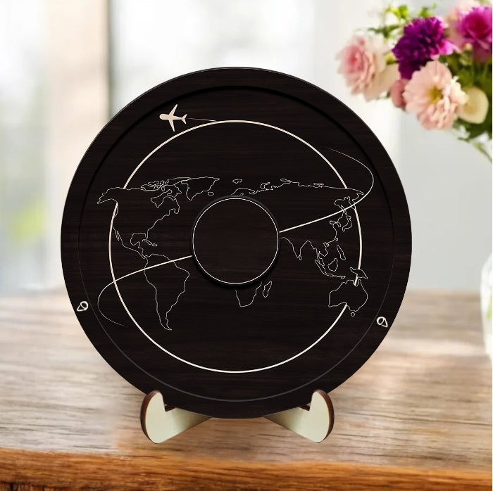 Personalized Coin Holder, Travel Token Display Gift, Gift for Traveler