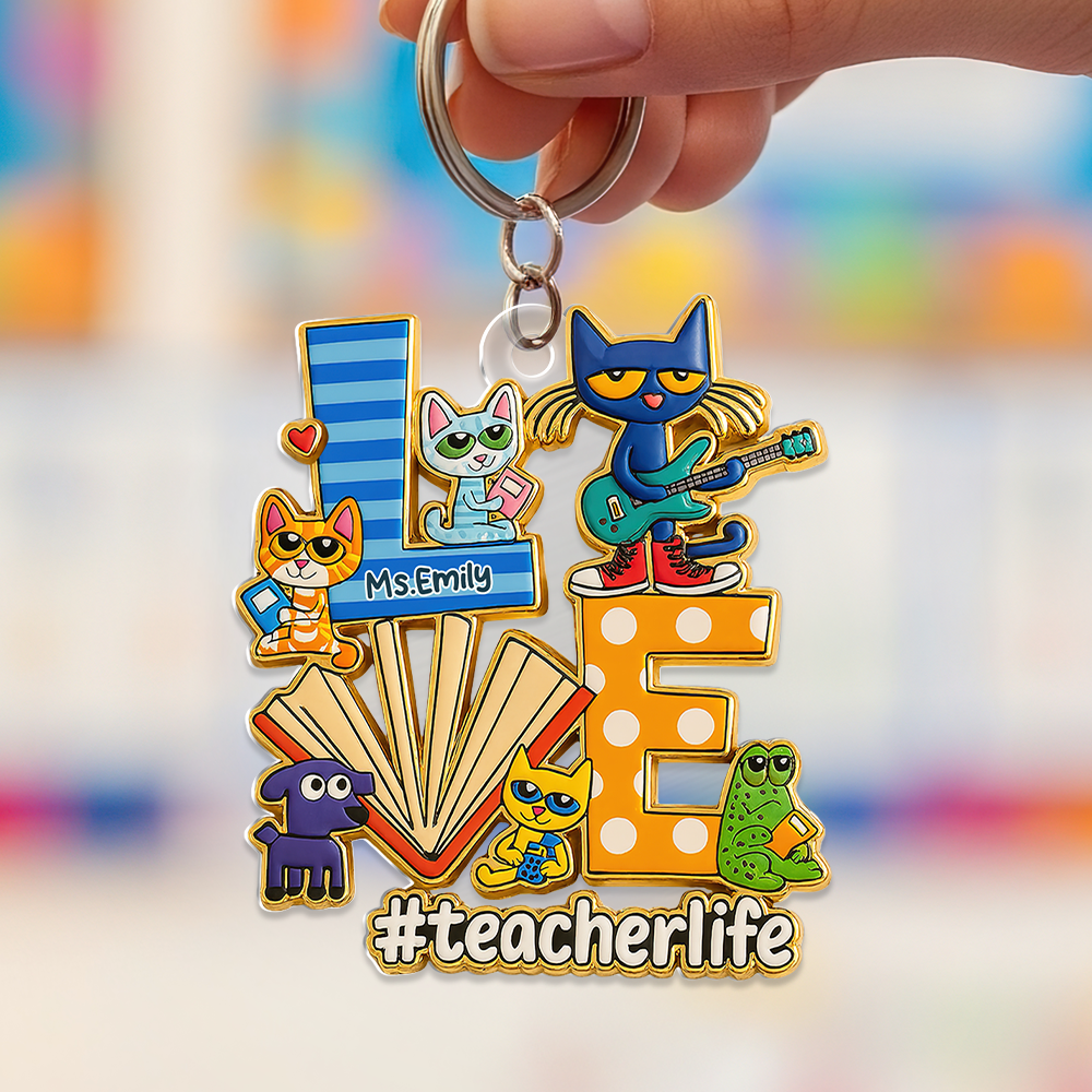 Love Teacher Keychain - Personalized Gifts For Teacher