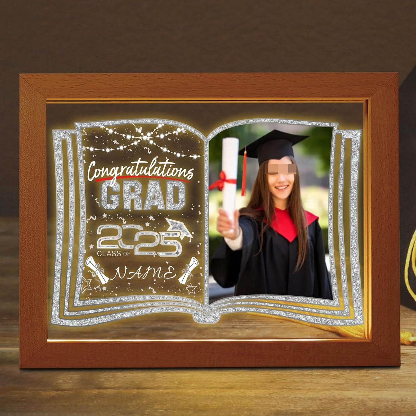 Personalized graduation gift, photo frame, night light, acrylic brand light, table lamp customization, graduation LED light, women's and men's college and high school gift
