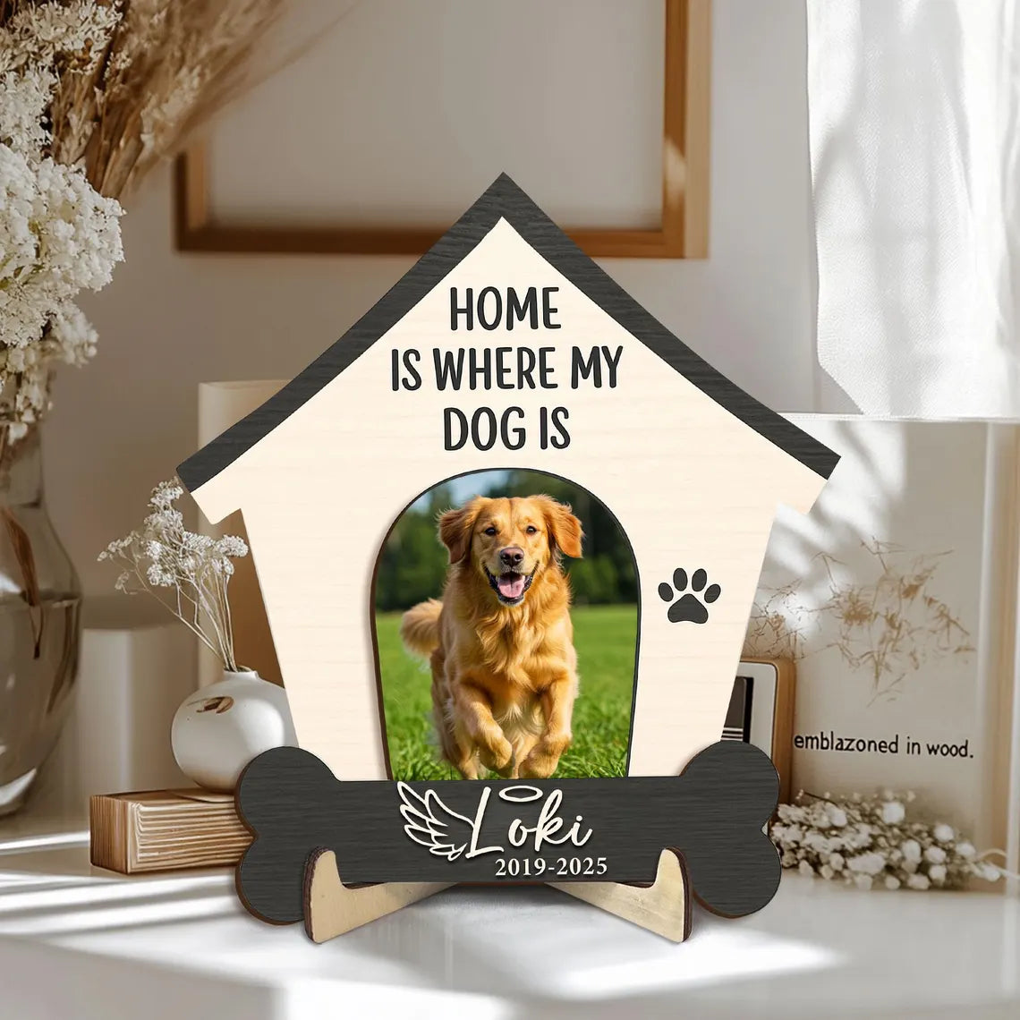 Personalized Pet Memorial Wooden Plaque, Custom Photo On Wood Sign, Dog Memorial Sign, Dog Sympathy Gift, Dog Loss Gift, Dog Remembrance