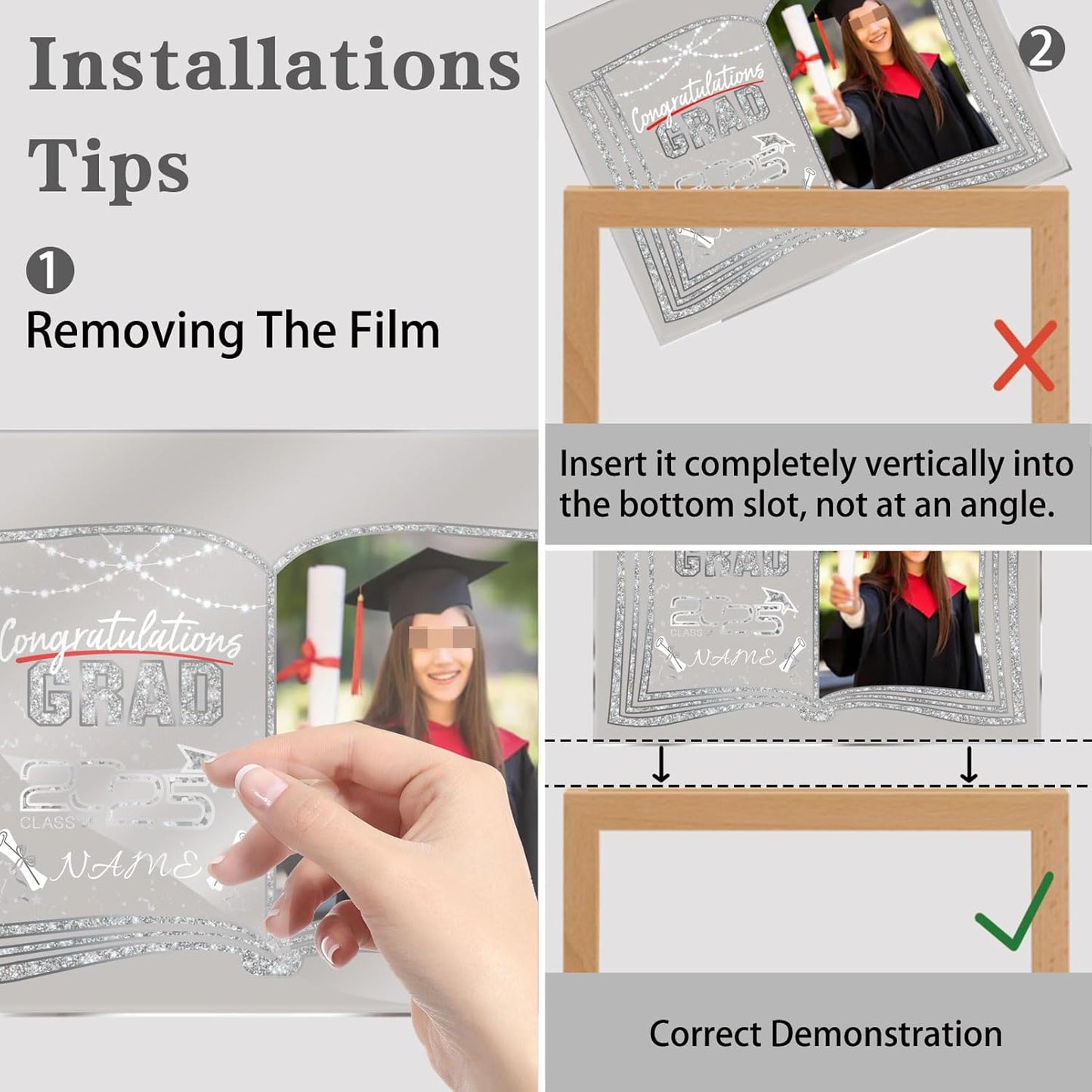 Personalized graduation gift, photo frame, night light, acrylic brand light, table lamp customization, graduation LED light, women's and men's college and high school gift