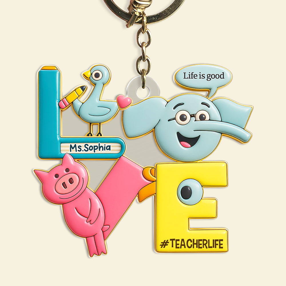 Love Teacher Keychain - Personalized Gifts For Teacher