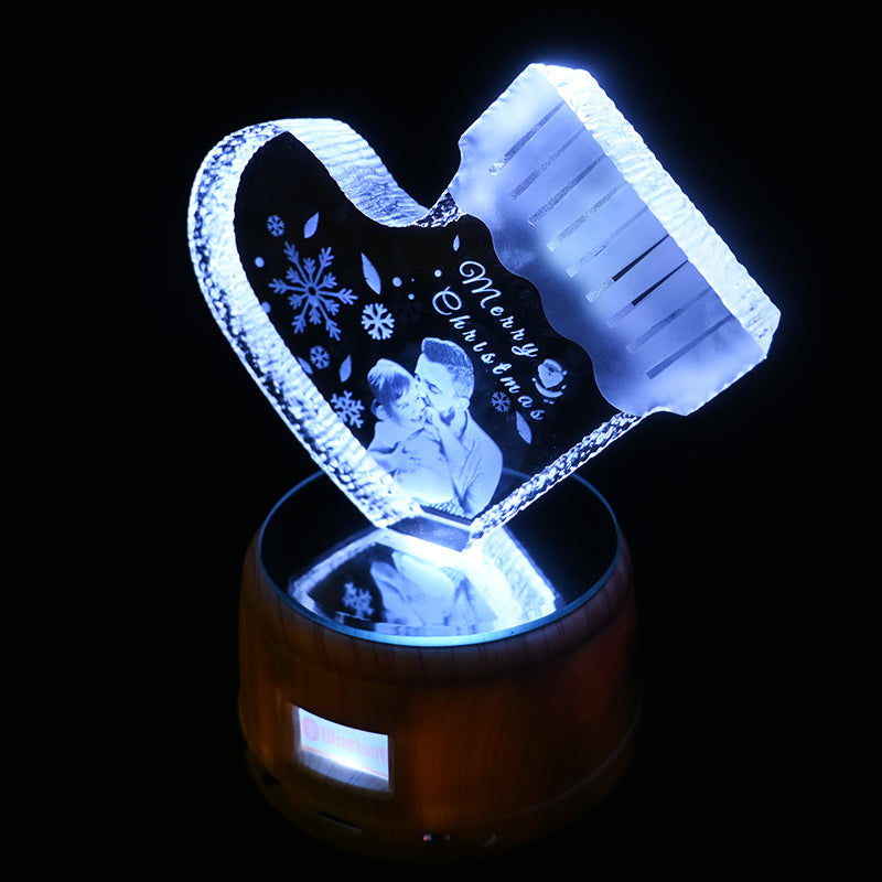 Romantic Custom 3D Crystal Bluetooth Speaker Light