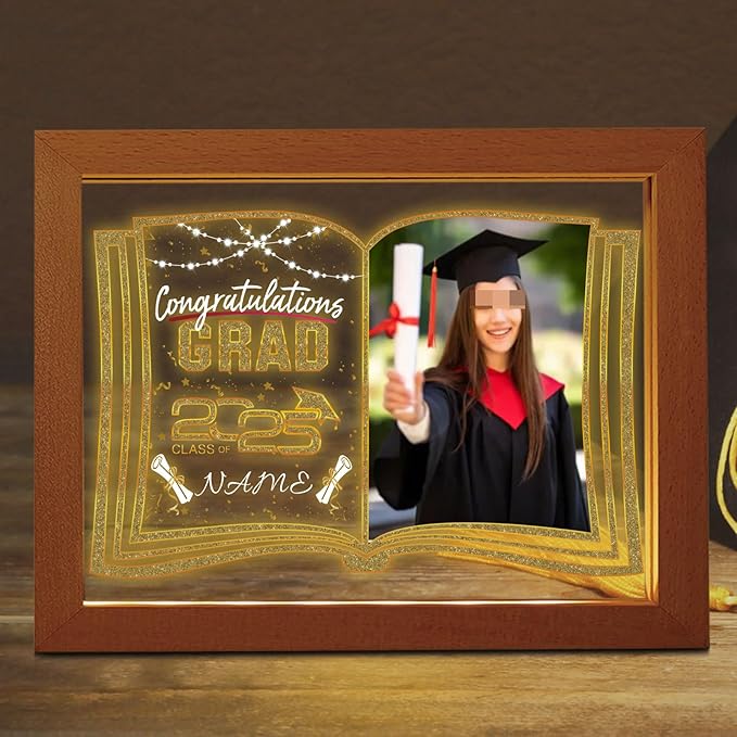 Personalized graduation gift, photo frame, night light, acrylic brand light, table lamp customization, graduation LED light, women's and men's college and high school gift
