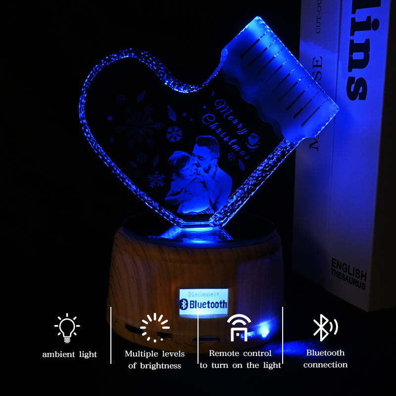Romantic Custom 3D Crystal Bluetooth Speaker Light