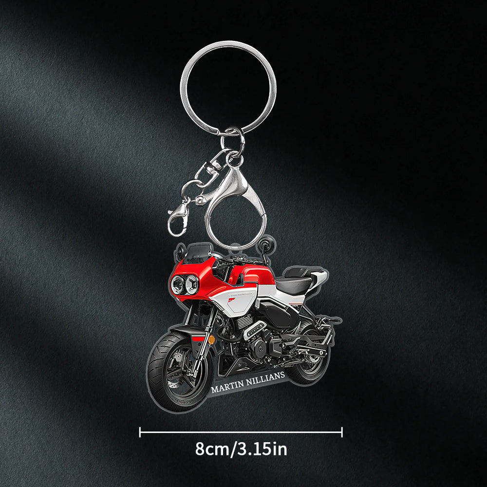 Personalized acrylic motorcycle keychain