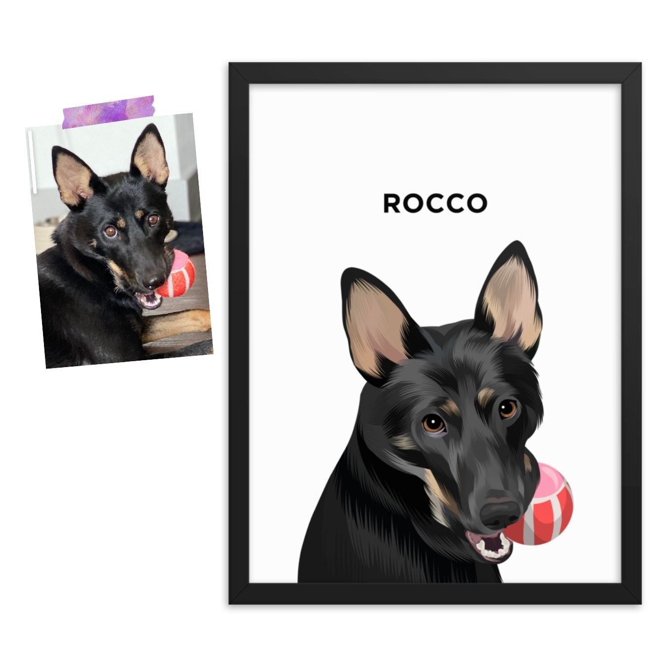 Custom Pet Portrait (Framed)